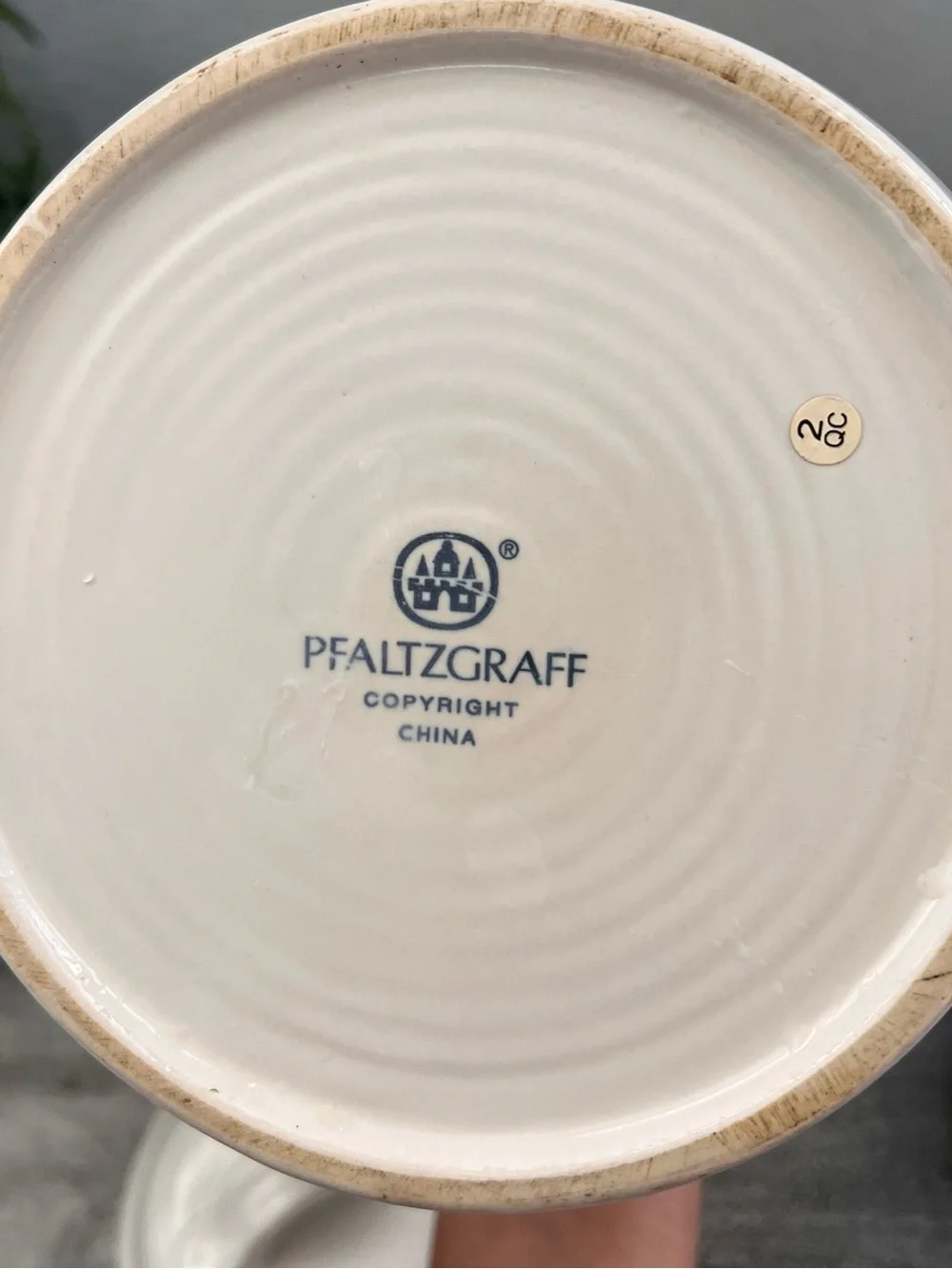 Pfaltzgraff Ceramic Stripe Canister Set of 2 Blue White with Lids 10.5